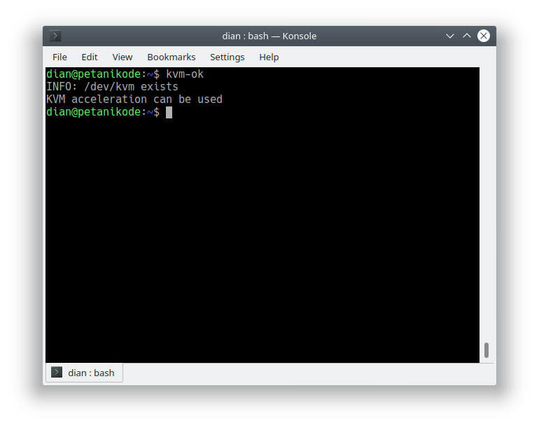 KVM sudah terinstal