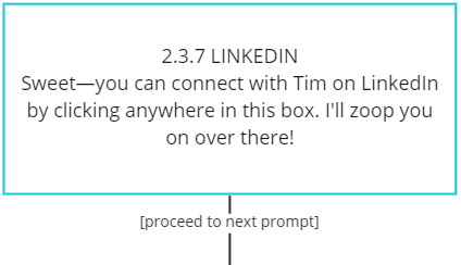 Flowchart node with a link to LinkedIn