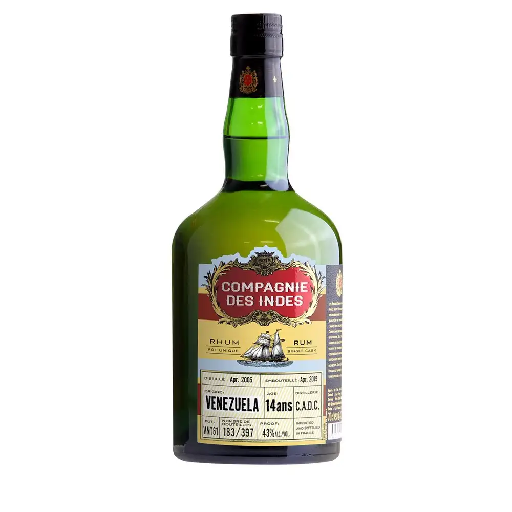 Image of the front of the bottle of the rum Venezuela