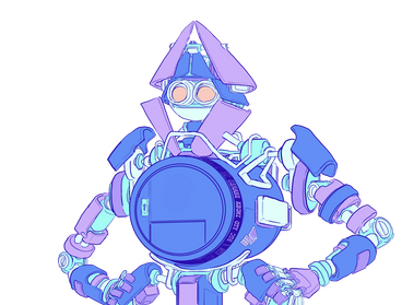 An illustration of a robot with a safe for a torso, used to represent Ethereum wallets