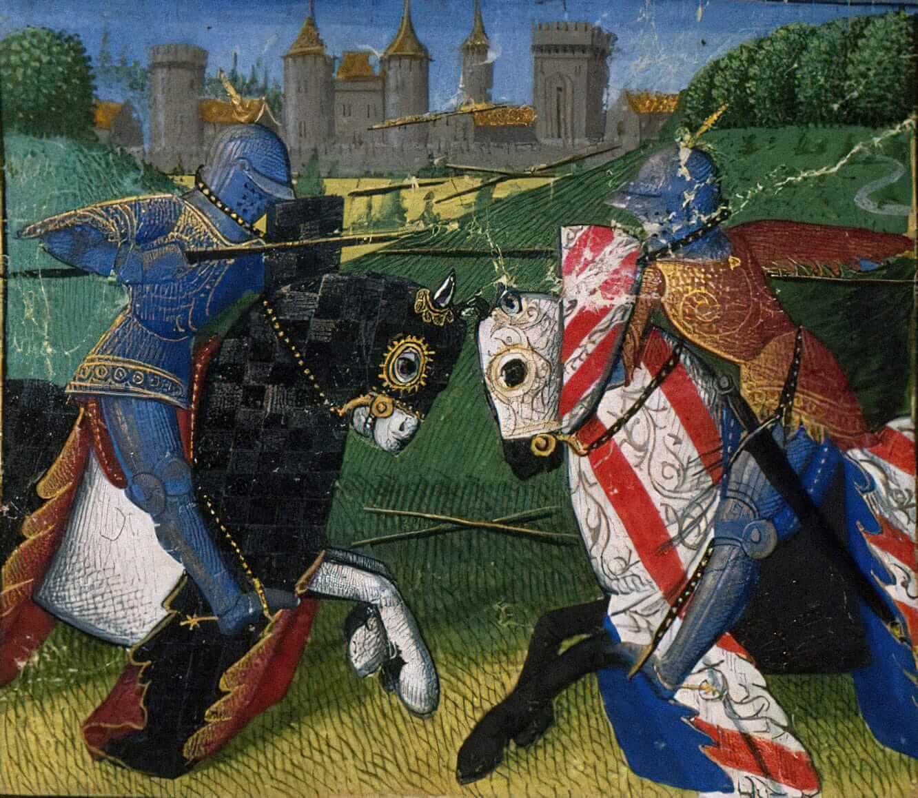 Битва Ланселота и Паламеда, XV век. Источник: Национальная библиотека Франции