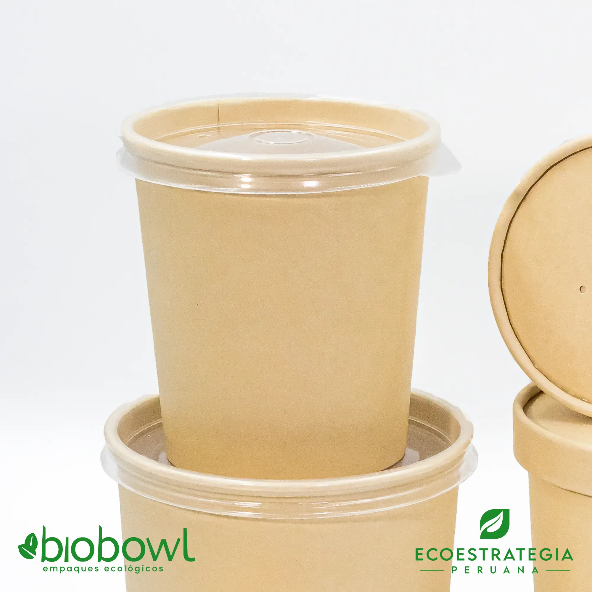 Este bowl sopero biodegradable de 16 oz es a base de fibra de bambu. Envases descartables con gramaje ideal, cotiza tus empaques, platos y tapers para helados
