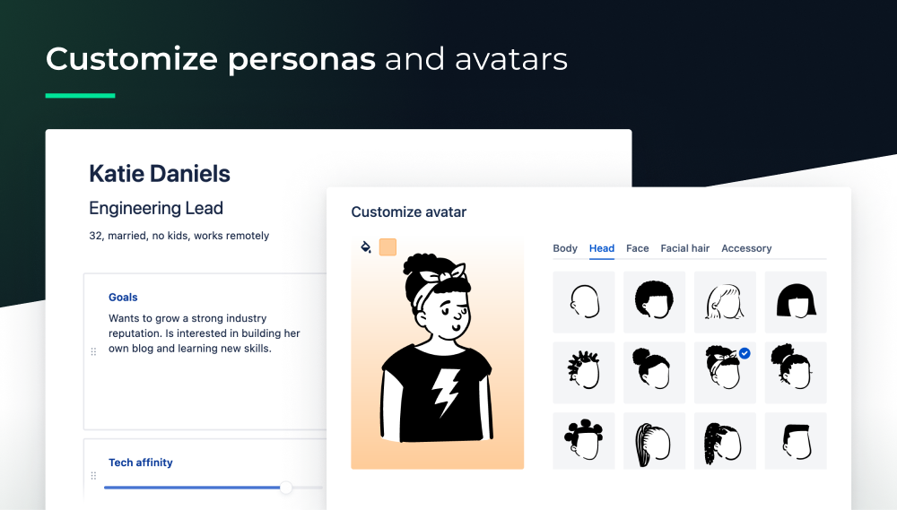 Customize personas and avatars