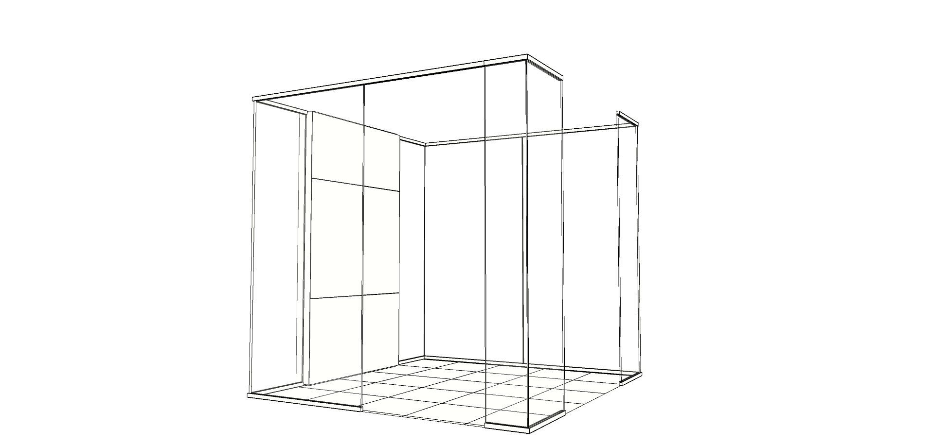 Digital rendering of component-based interior space