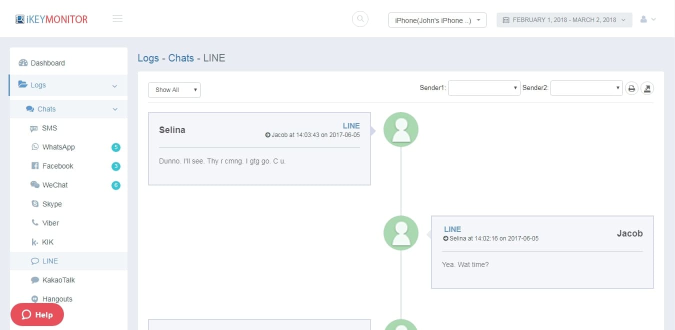 (iKeyMontior Demo) How To Tracker iPhone & Android phones (Monitor Line Chat History)