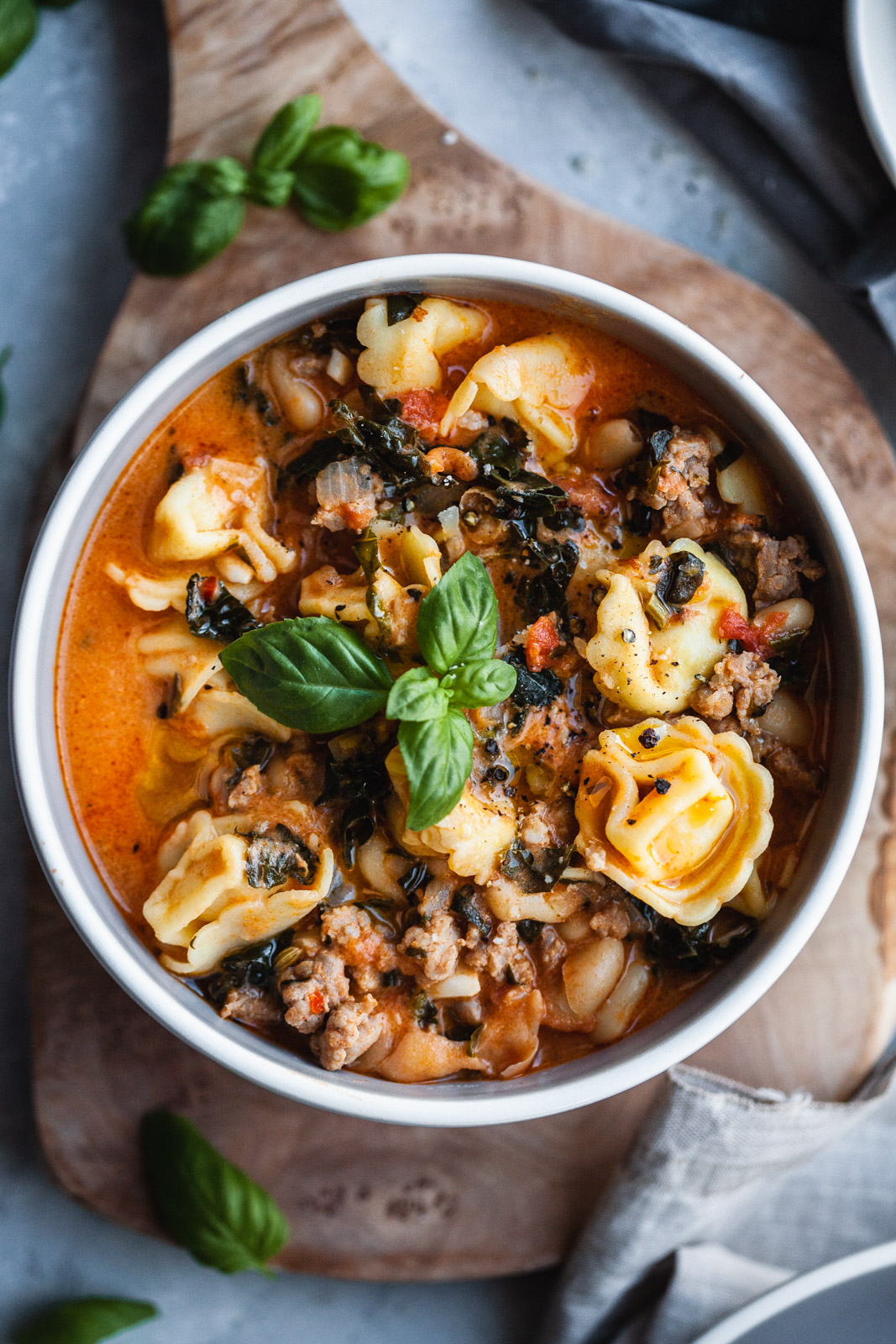Creamy Tuscan Tortellini Soup | Olive & Mango