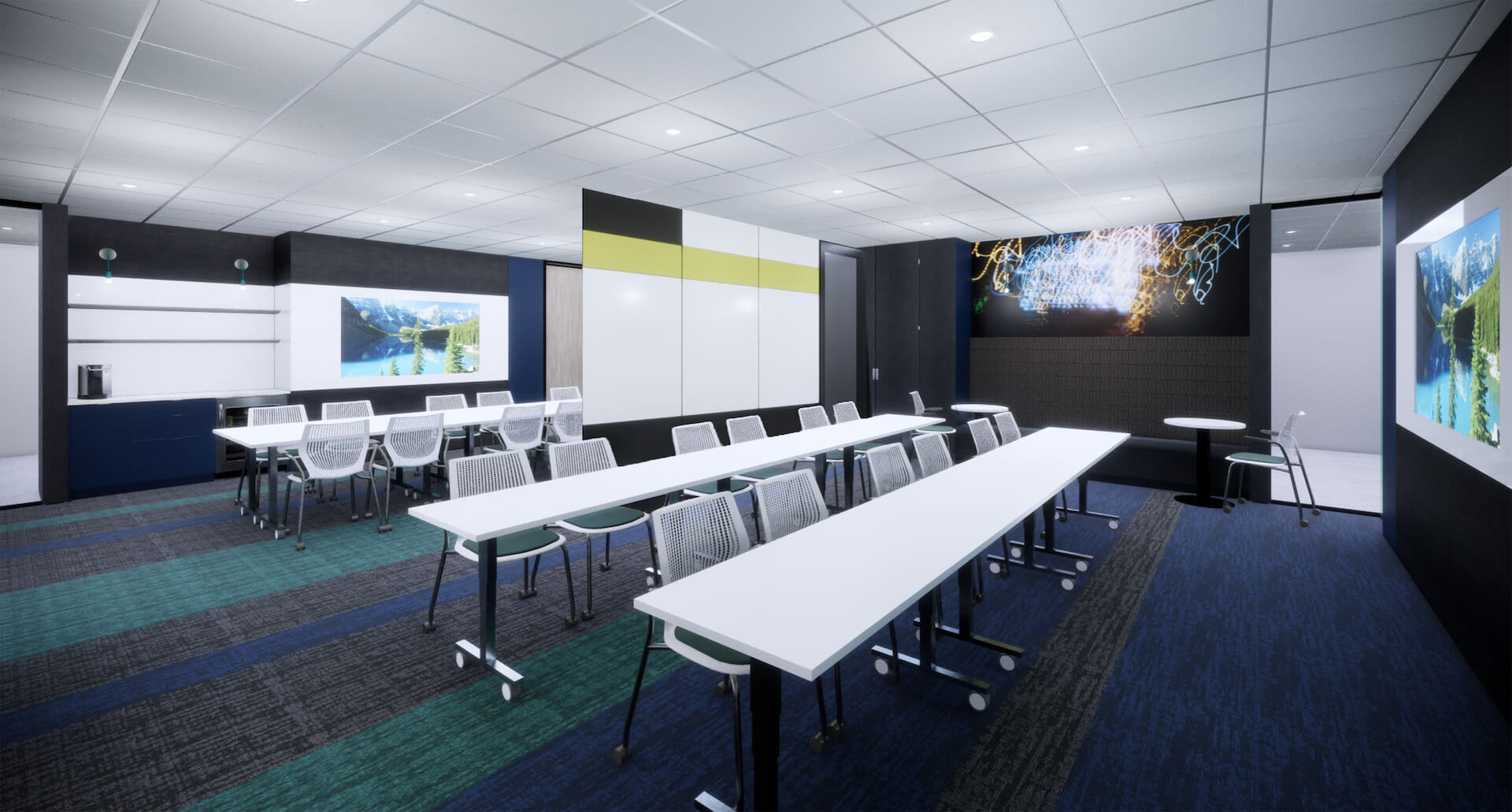 Digital rendering of component-based interior space