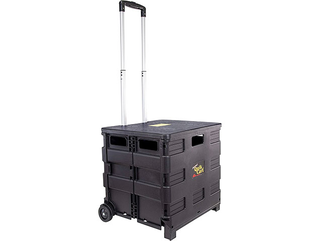 A Quik Cart Collapsible Rolling Crate that's ideal for transporting your Nerf arsenal to a playground
