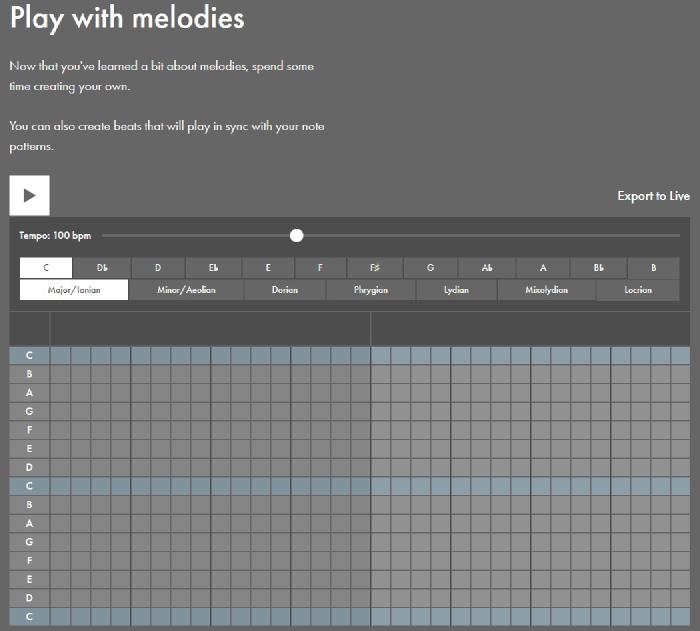 Ableton’s site is filled with content and interactive tools.