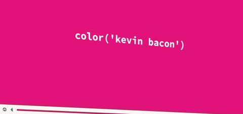 the text color(kevin bacon) on a pink background