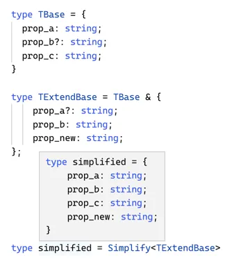 Extending type alias with optional property leaves it required.