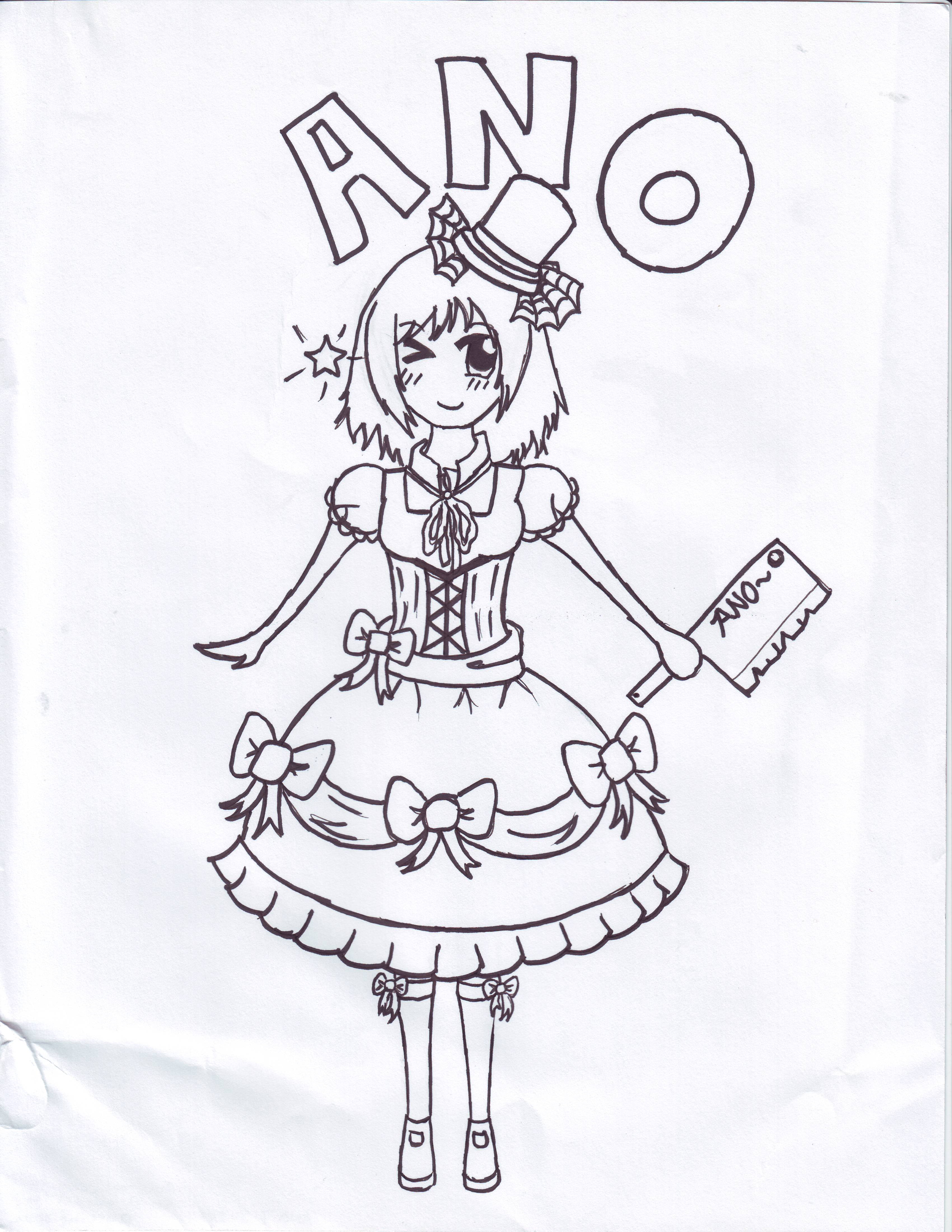 A girl holding a cleaver.