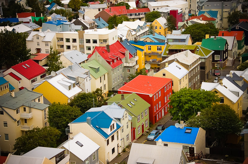colorful houses in reykjavik
