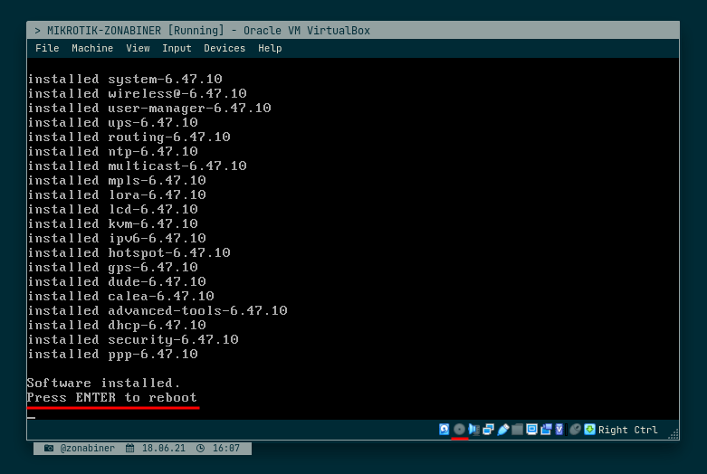Press Enter to Reboot