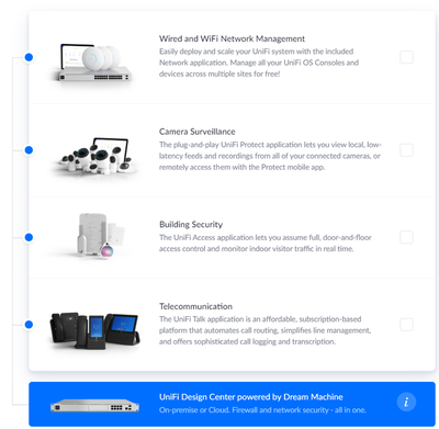 Select the Unifi products you would like to use in the project