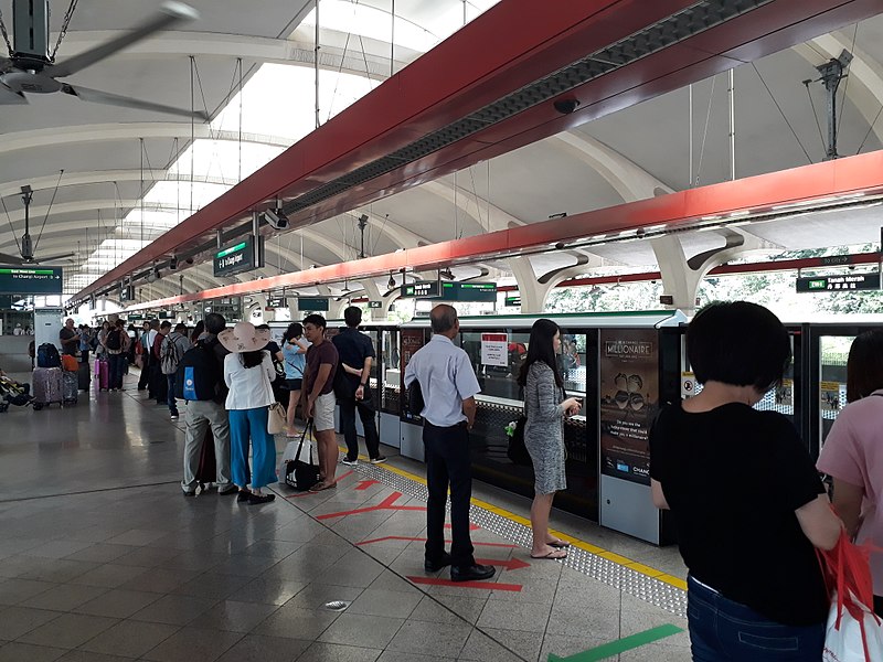 East west Green line Singapore EW4 Tanah Merah MRT Station