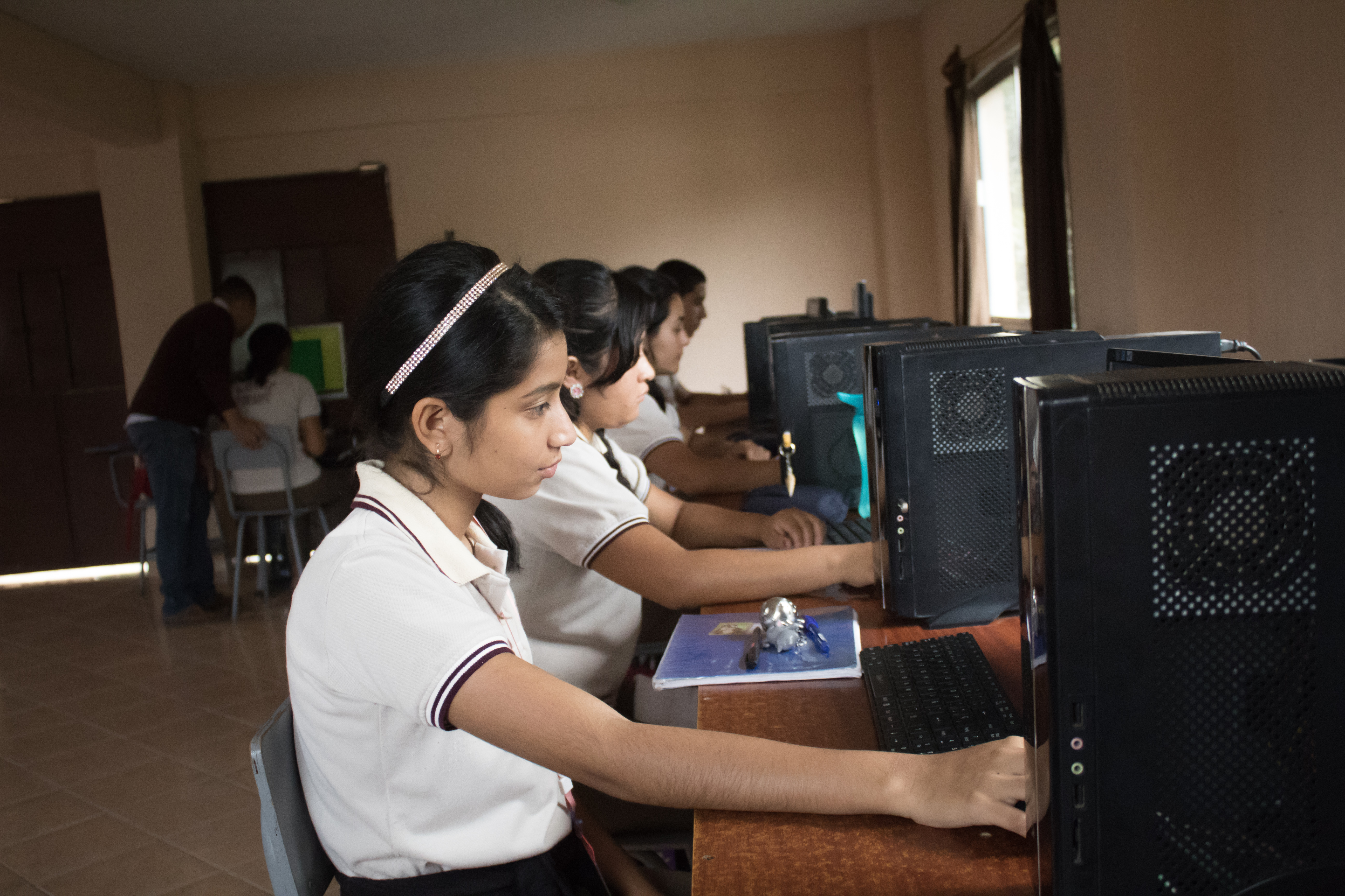 female student on computer