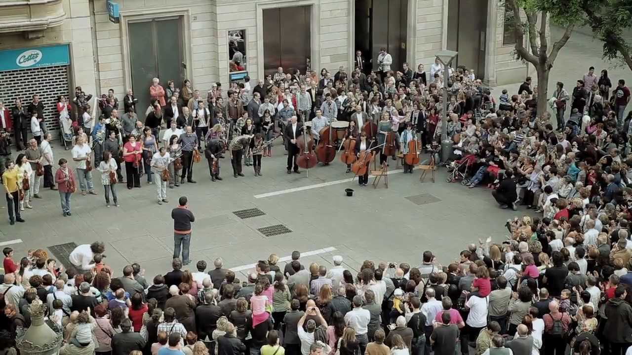 Ode to Joy - Flashmob at Plaza Sabadel, Spain
