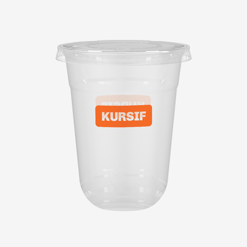  Cetak  Gelas Plastik   Kursif