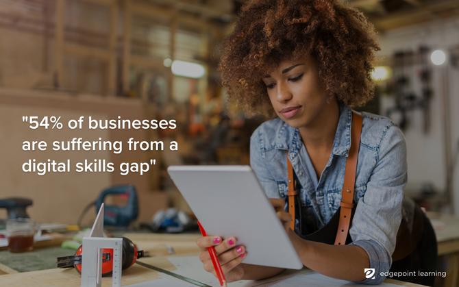 54% of businesses are suffering from a digital skills gap
