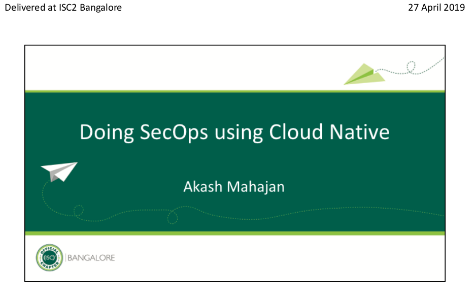Doing SecOps using Cloud Native