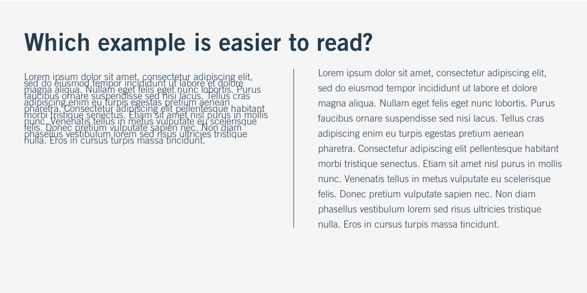Example of how white space affects readability