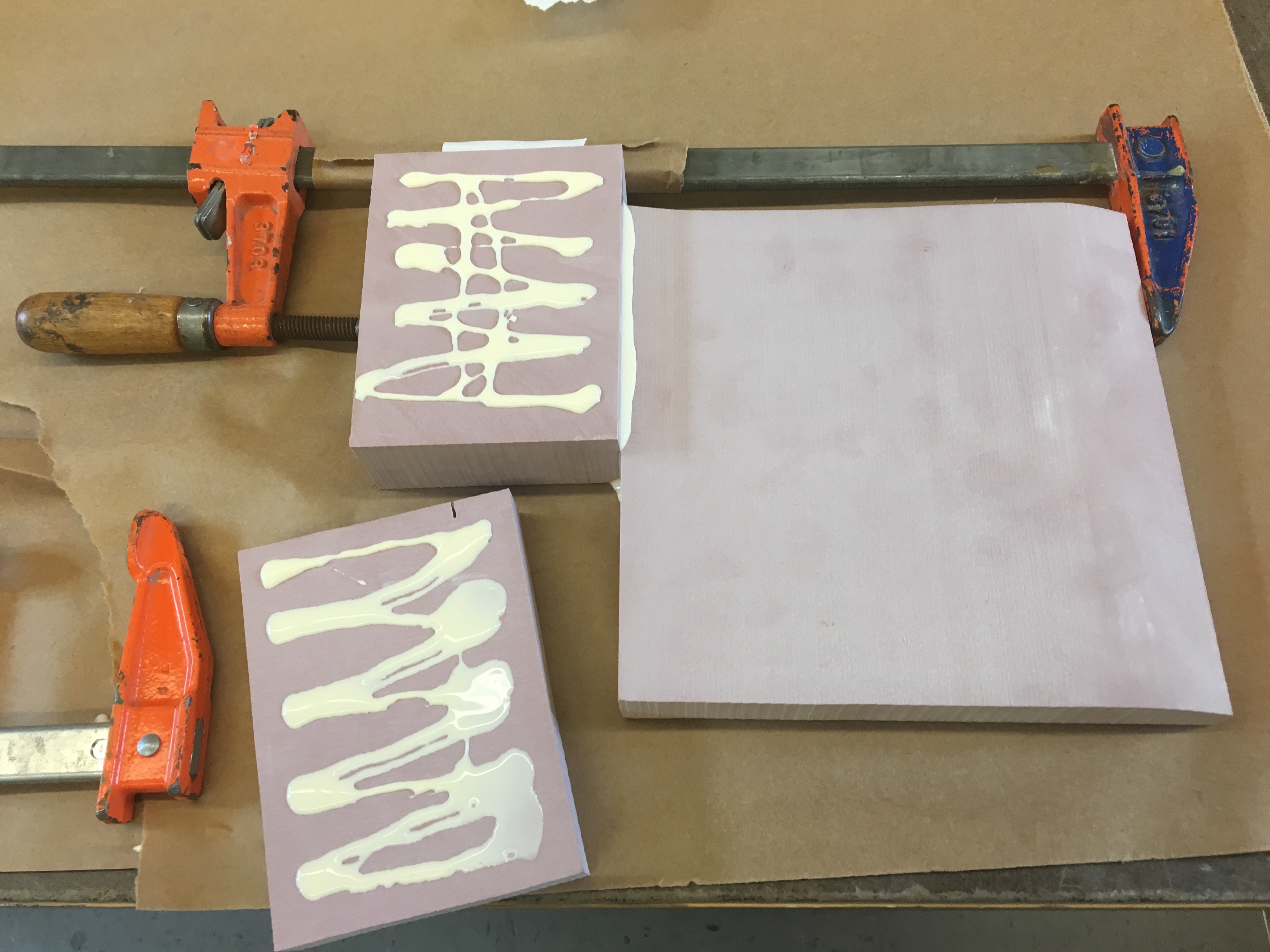 Gluing layers of tooling foam together