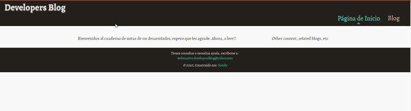 Página inicial antes