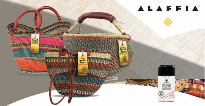 Allafia hanmade baskets and a deoderant stick Allafia hanmade baskets and a deoderant stick