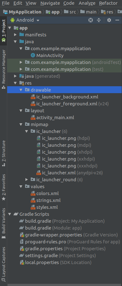 android studio 3.0.1 create folder