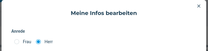 Auswahlfeld für die Anrede im Doctolib Impfbuchungsportal