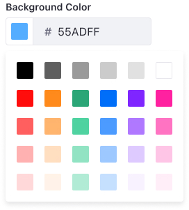 Color picker open at predefined panel