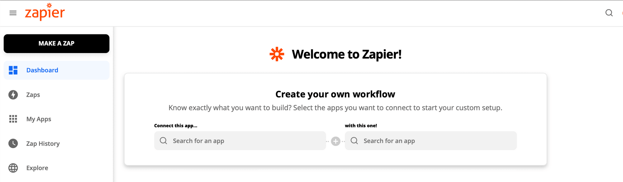 Screenshot of Zapier interface