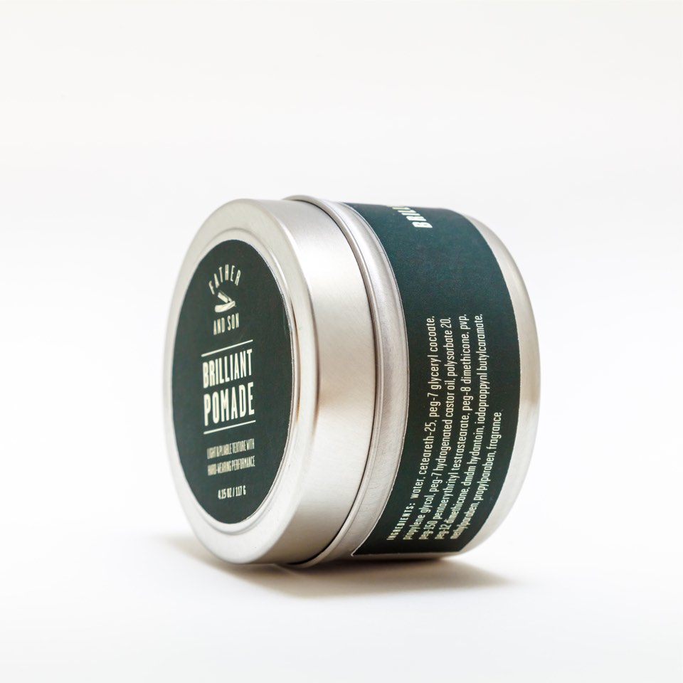 Pomade package design side detail