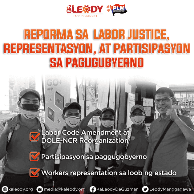 Reporma Sa Labor Justice, Representasyon, at Partisipasyon Sa Pagugubyerno