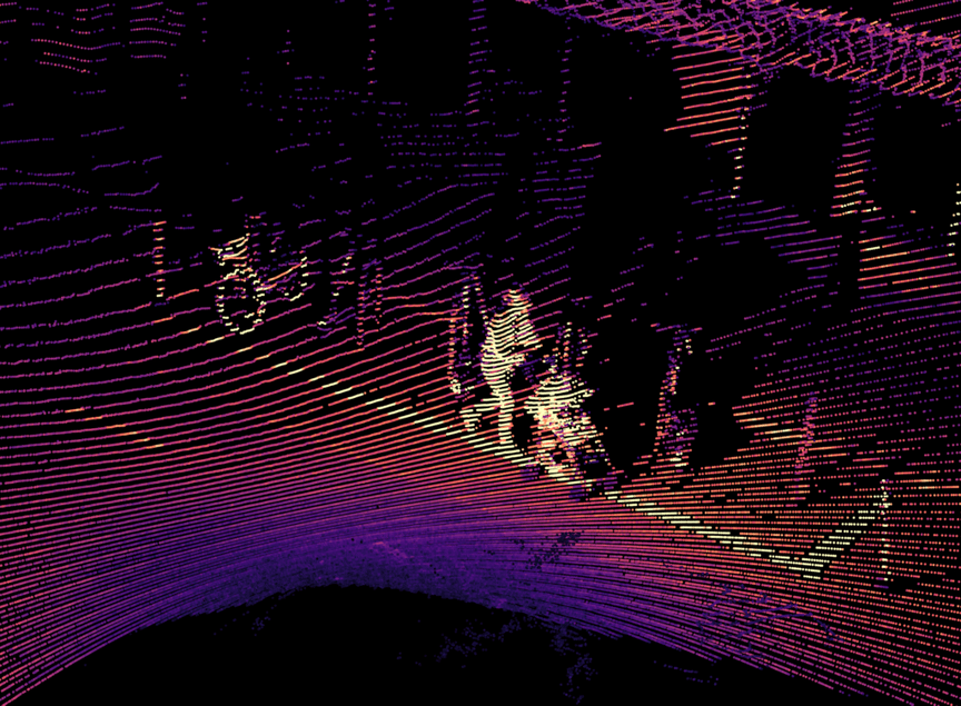 Woman with a stroller captured by an OS0-128 in SF