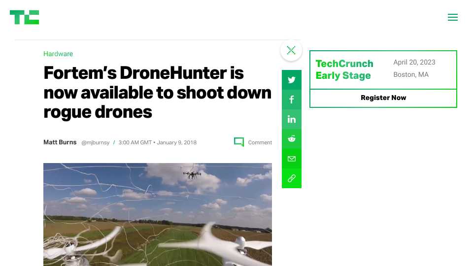 Fortem's DroneHunter is now available to shoot down rogue drones