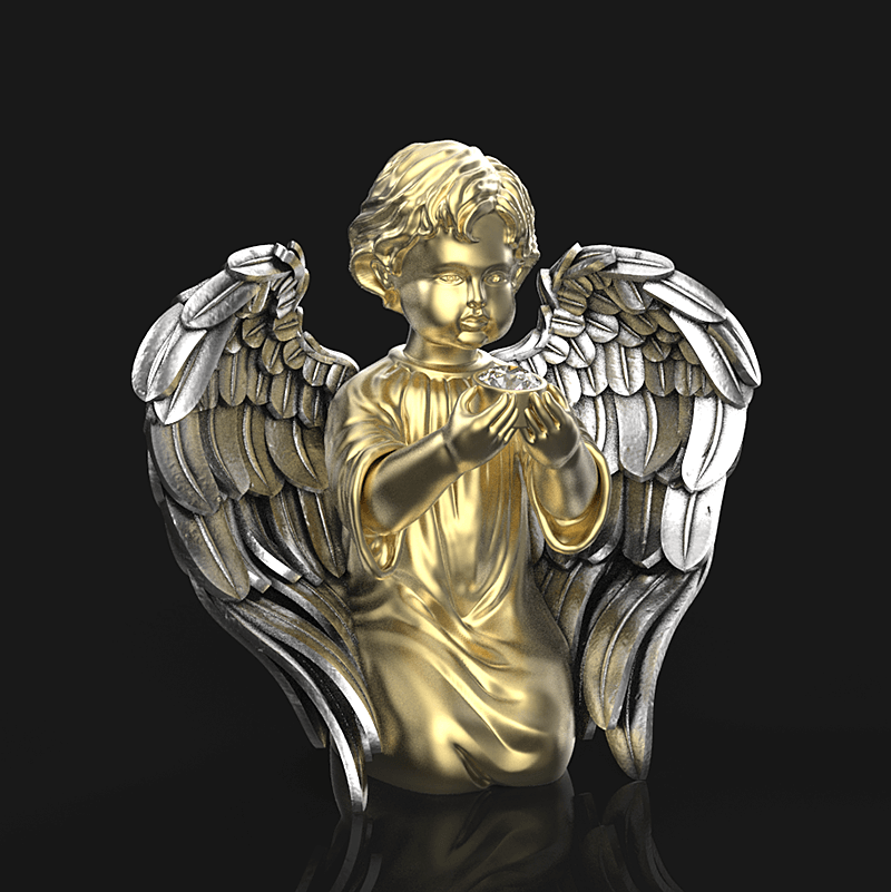 Two-tone Cherub Pendant