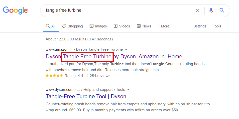 Dyson google search