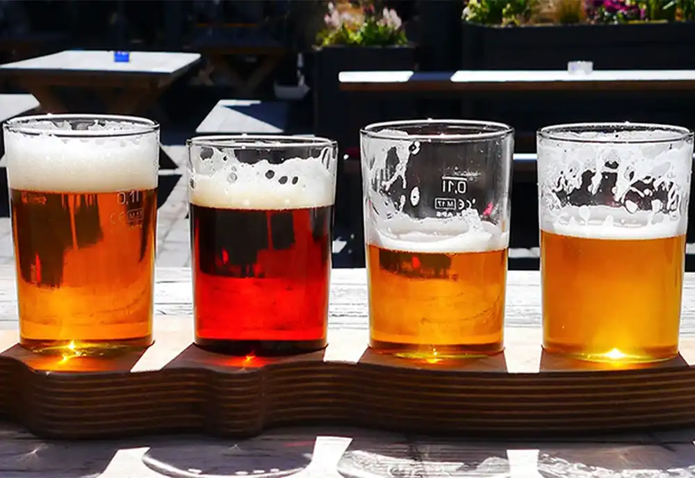 Flight of different types of beer