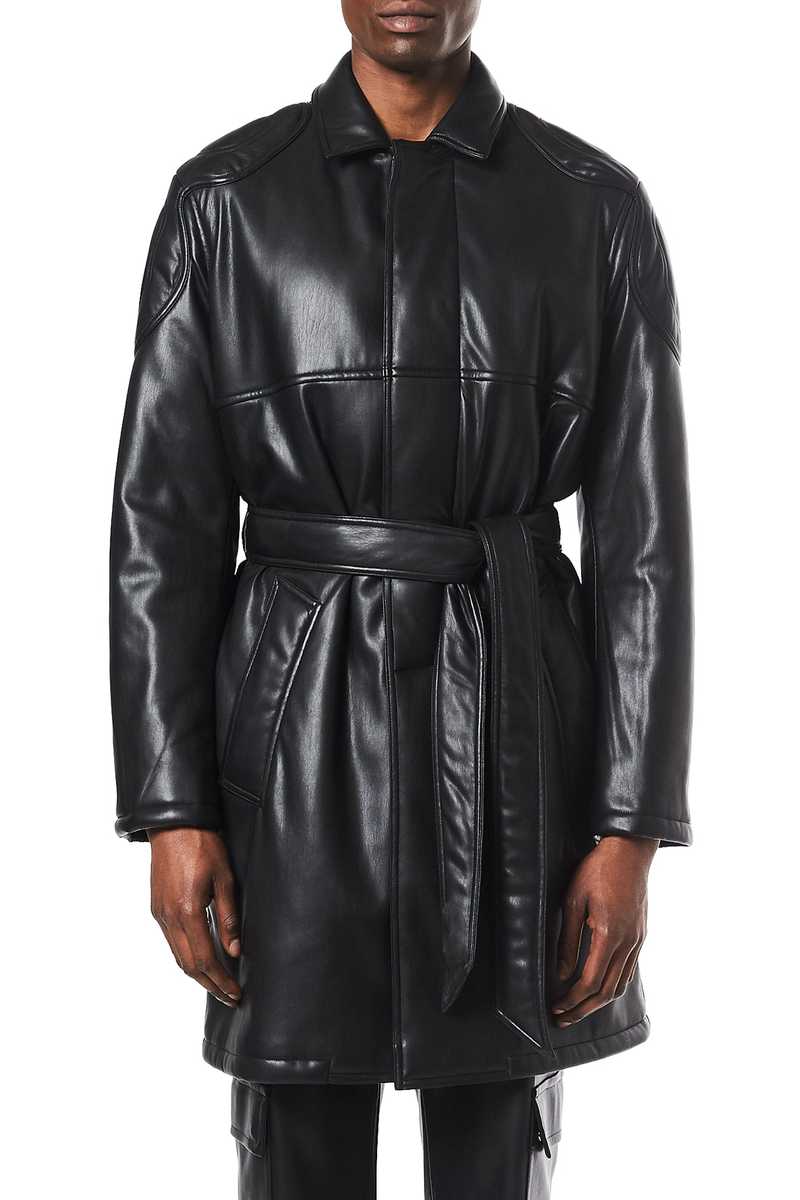 Rasul coat black aw21 menswear front view