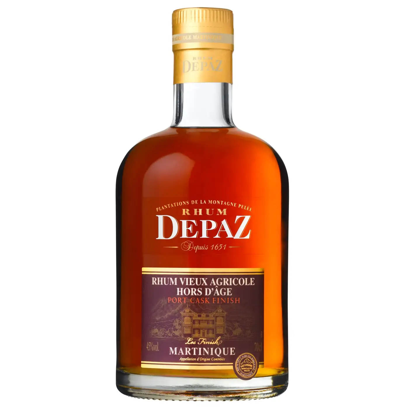 Image of the front of the bottle of the rum Hors d’Âge Port Cask Finish