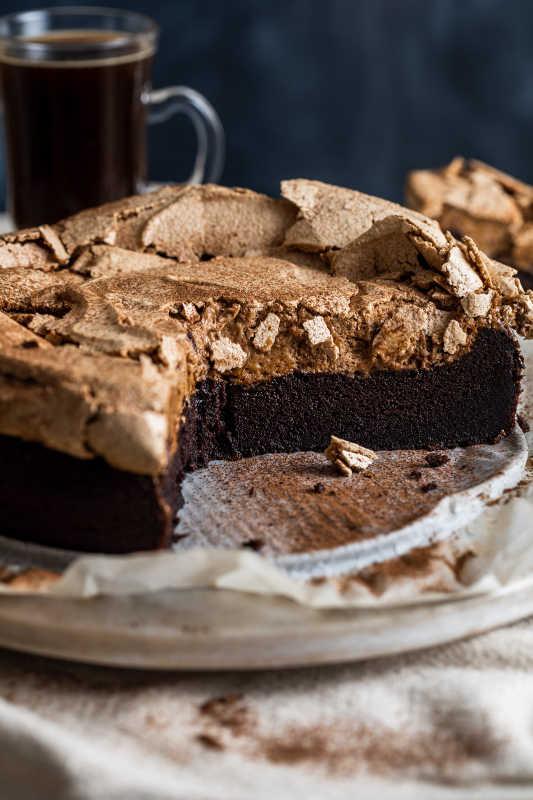 Food Processor Flourless Chocolate Meringue Cake