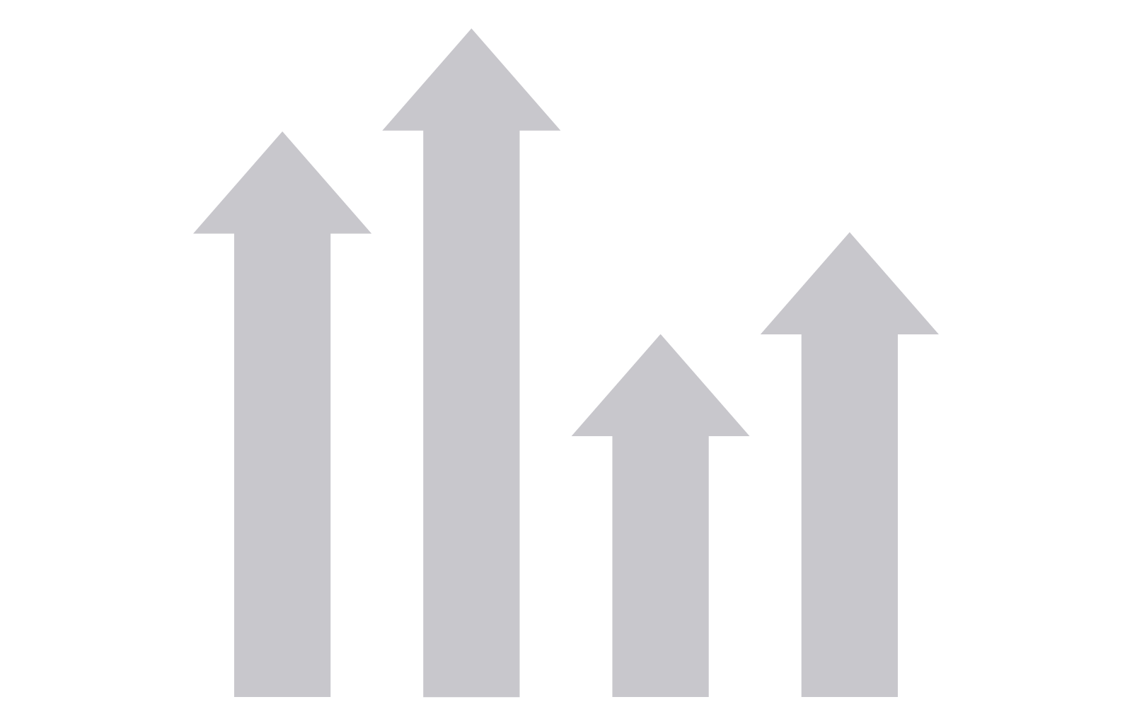 Illustration of four arrows pointing upwards