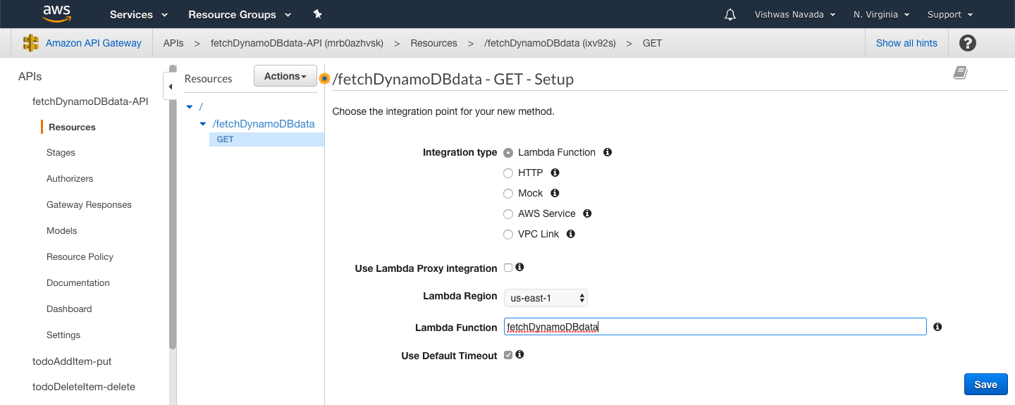 Adding GET Method to API Gateway Adding GET Method to API Gateway
