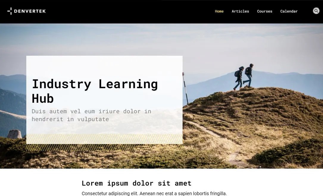 Screenshot of microsite template for Learning & Events