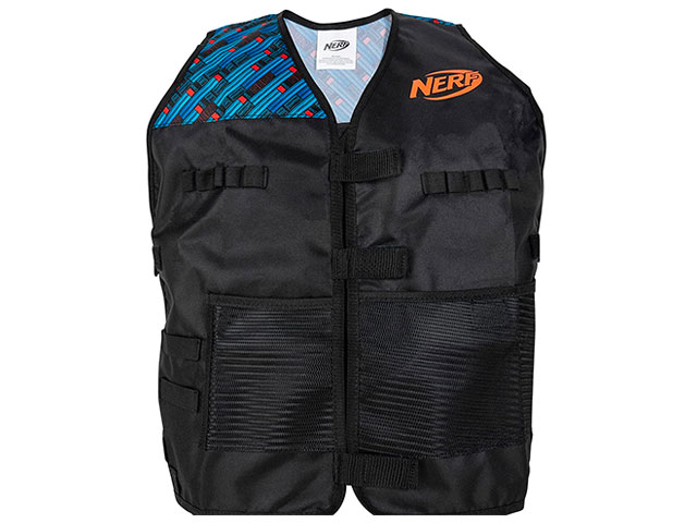 A Nerf Elite Deluxe Gear Pack Vest that can store your Nerf Darts, High-Impact Rounds and Pistols