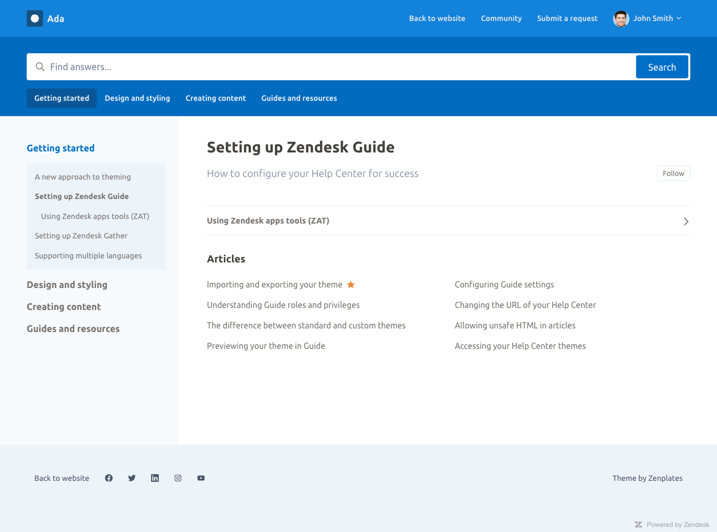 Ada Zendesk Guide theme - Screenshot 3