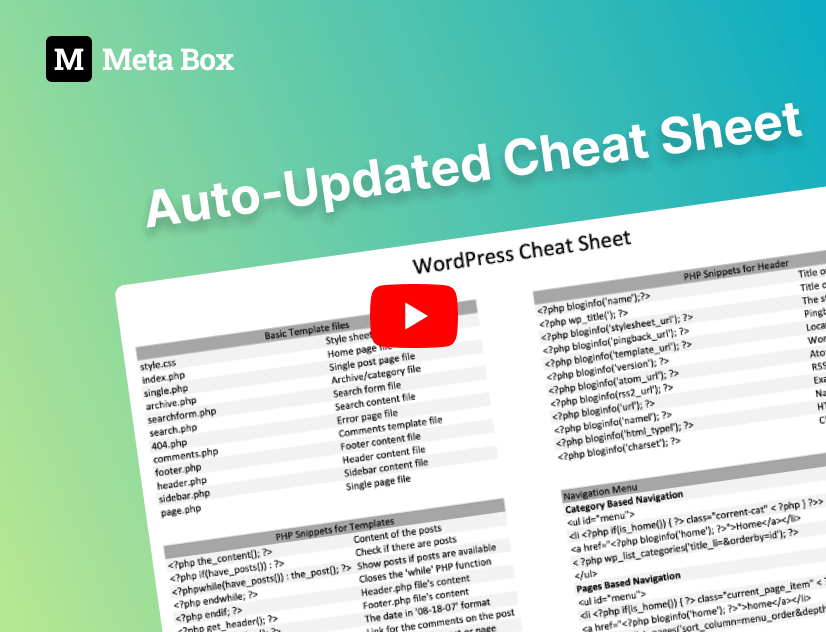 creating an auto-updated cheat sheet