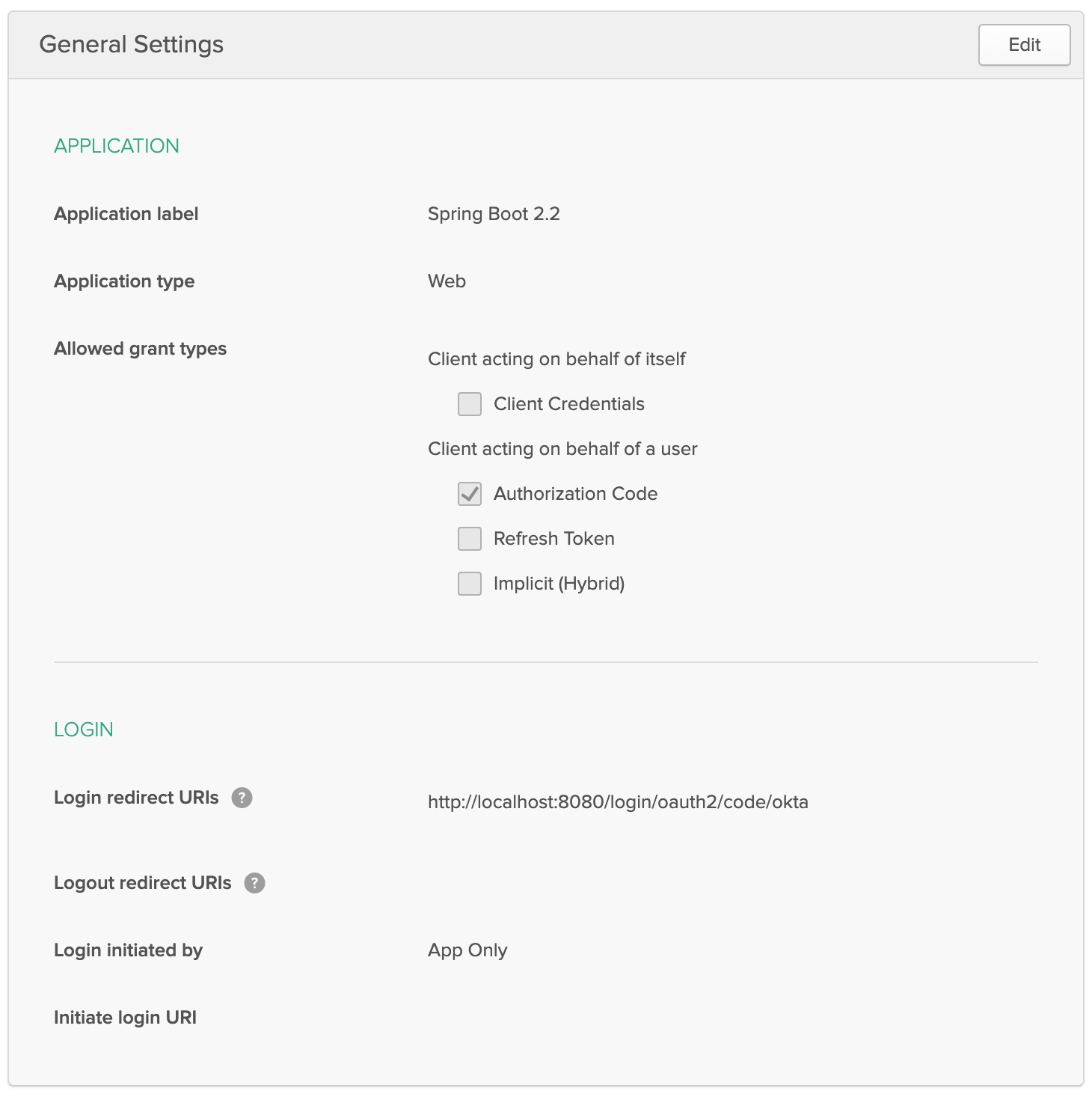 Spring Boot OIDC Settings